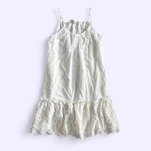 A’reve Anthropologie White Cotton Ruffle Cottagecore Dress S-M